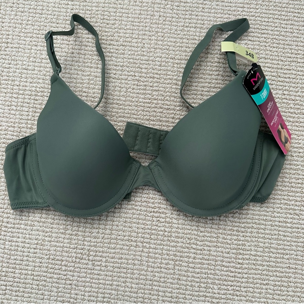 Maidenform olive green tee shirt bra